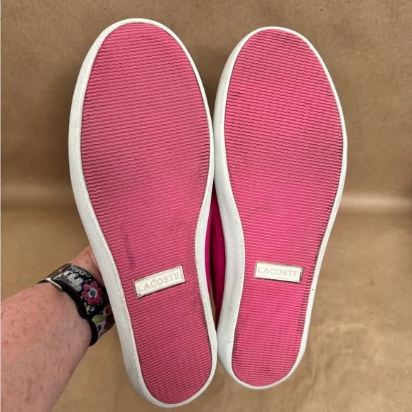 Lacoste Sport Marthe Pink Canvas Slip On Flat Shoe. Size 7.5 - Picture 5 of 6